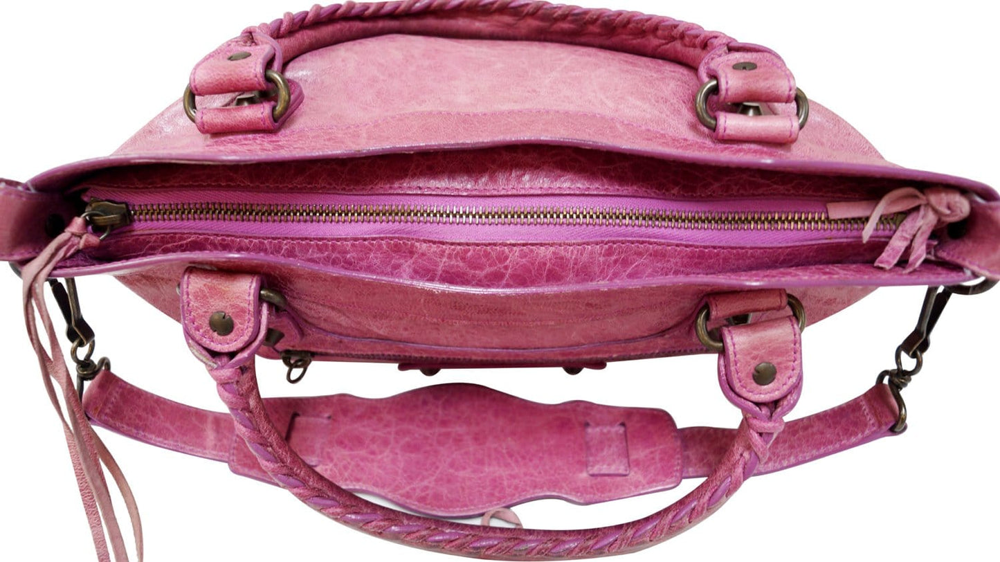 BALENCIAGA Arena Leather Giant Mini City Satchel Bag