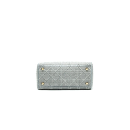 Christian Dior Cannage Canvas Medium Lady Dior Grey