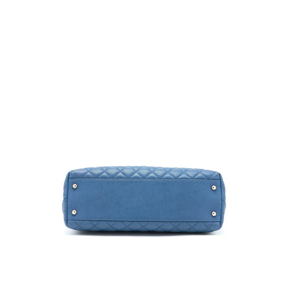 Chanel Coco Top Handle Flap Bag Caviar Blue Ruthenium Hardware