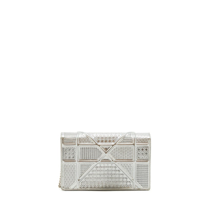 Dior Diorama Wallet on Chain Metallic Silver