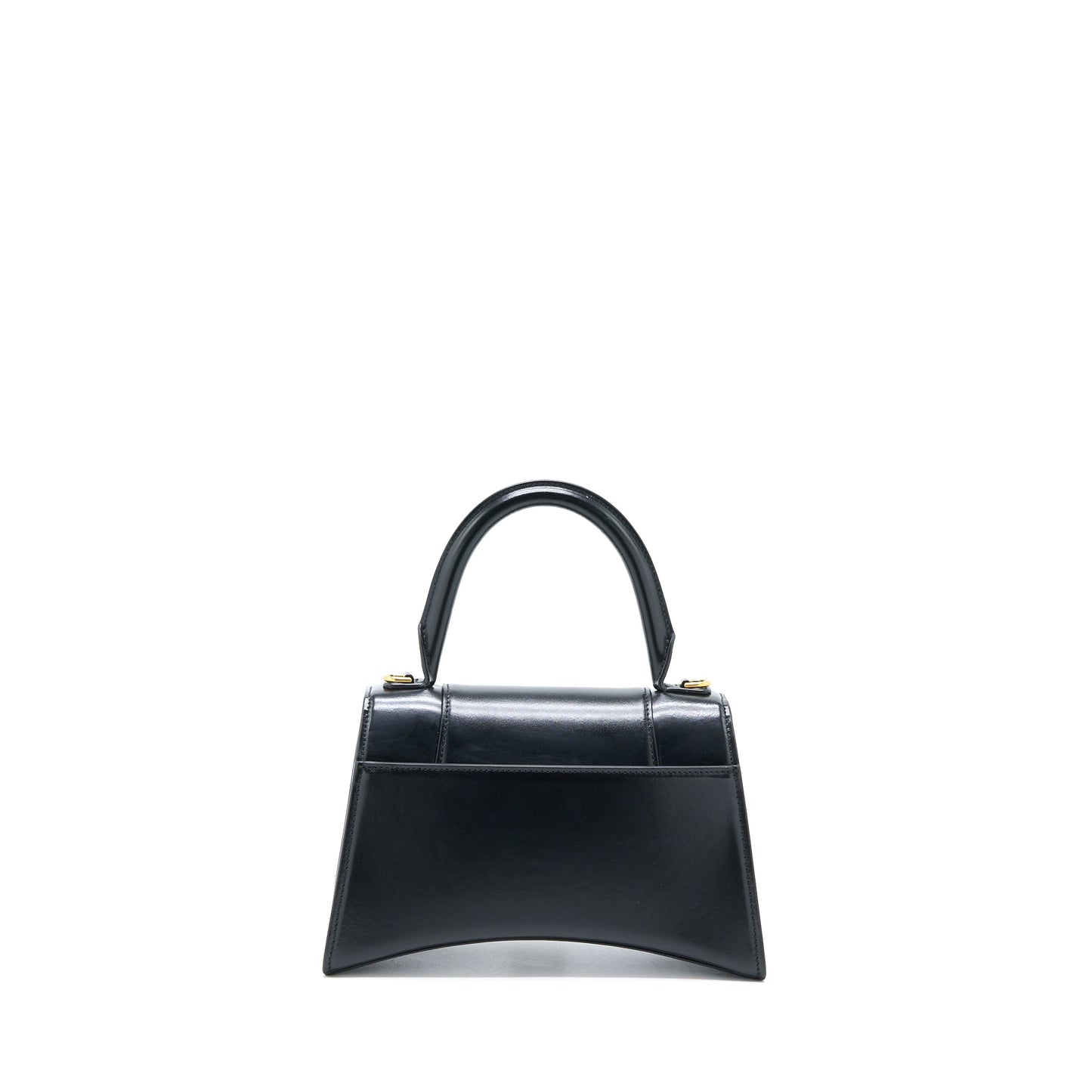 Balenciaga Hourglass Small Handbag Box Calfskin Black