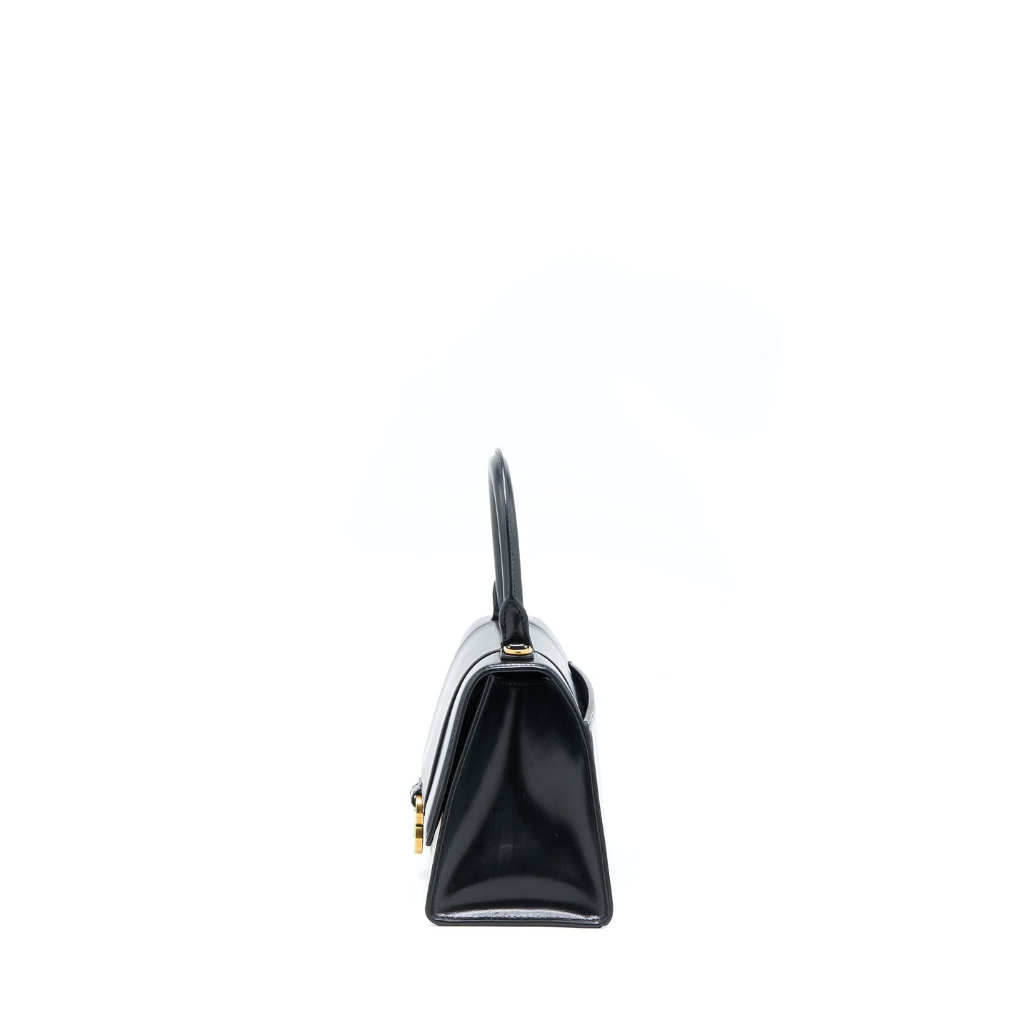 Balenciaga Hourglass Small Handbag Box Calfskin Black
