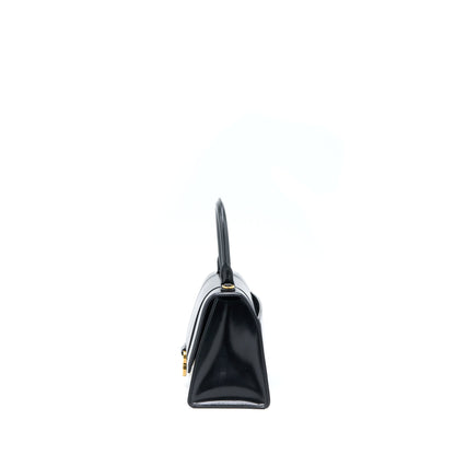 Balenciaga Hourglass Small Handbag Box Calfskin Black
