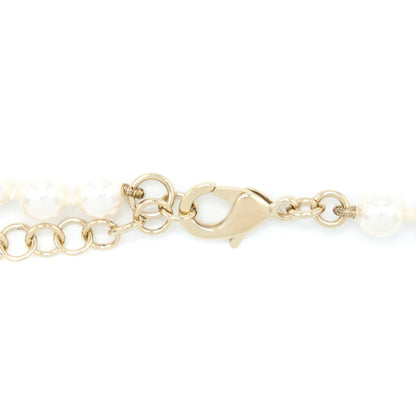 Chanel CC Logo Heart Necklace Pearl/Crystal Light Gold Tone