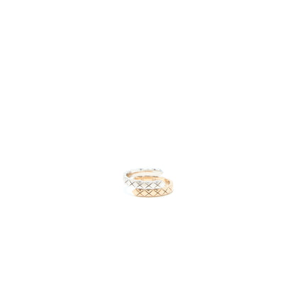 Chanel Size 52 Coco Crush Toilet Moi Ring, Small Version 18K White Gold/Beige Gold Diamonds