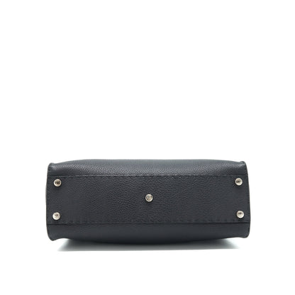 Fendi Peekaboo Tote Purse Grained Calfskin Black