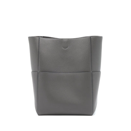 Celine Sangle Bucket Purse Grained Calfskin Grey