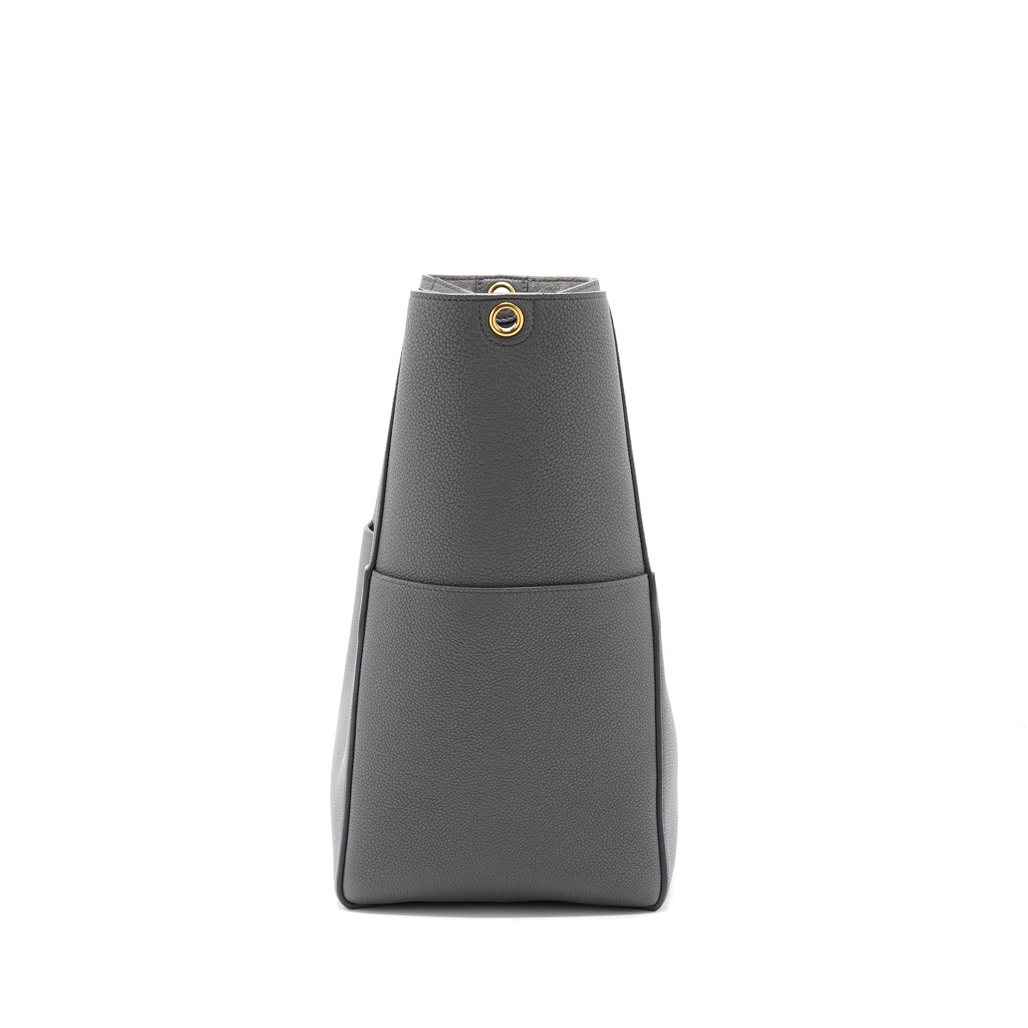 Celine Sangle Bucket Purse Grained Calfskin Grey