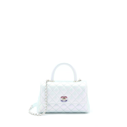 Chanel Small Coco Handle ombrÃ© Iridescent light Blue Multicolour Hardware (Microchip)