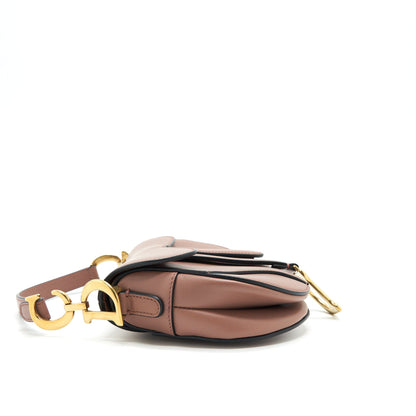 Christian Dior mini Saddle Purse Pink Calfskin Leather