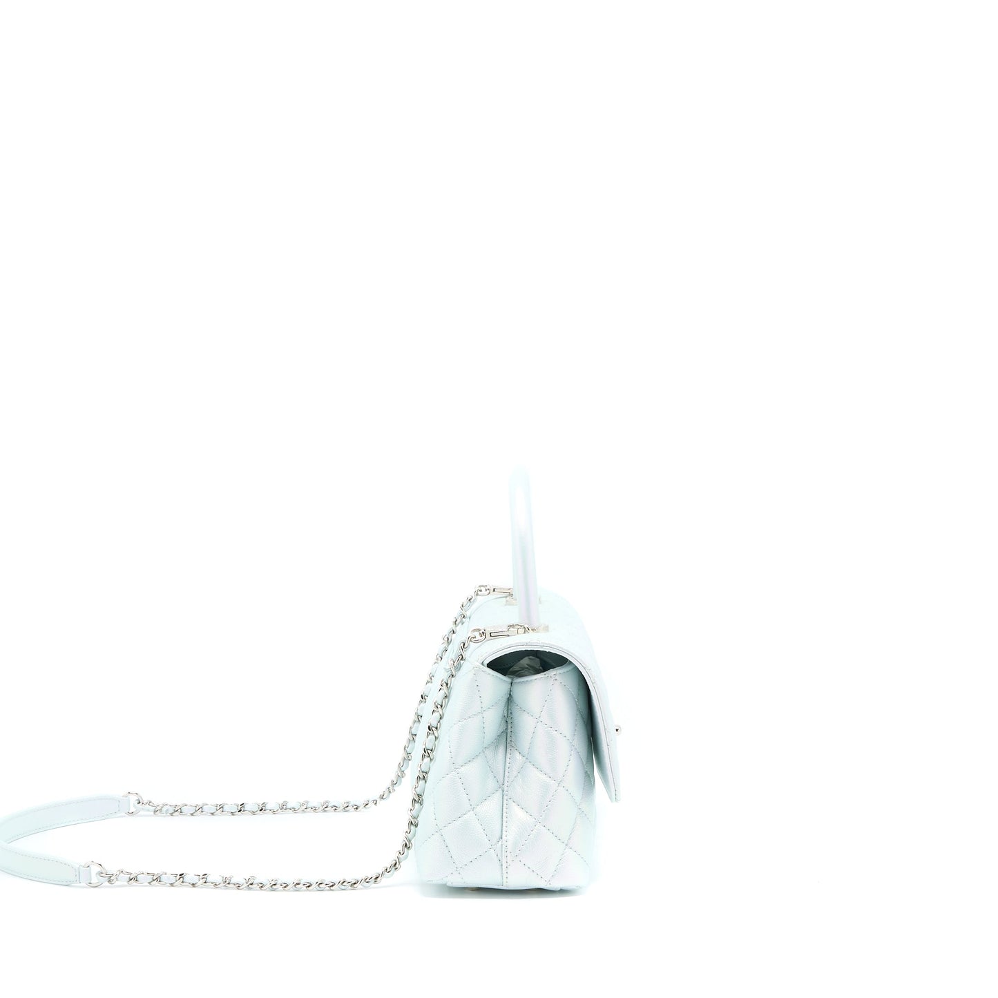 Chanel Small Coco Handle ombrÃ© Iridescent light Blue Multicolour Hardware (Microchip)