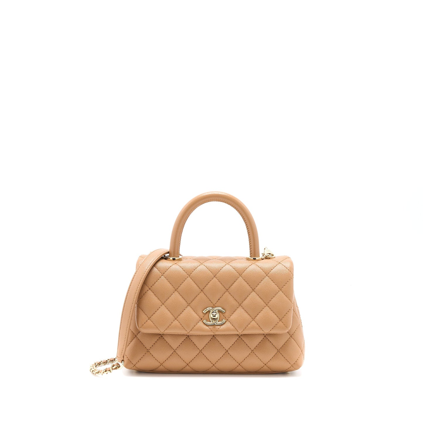 Chanel Small Coco Handle Caviar Brown GHW