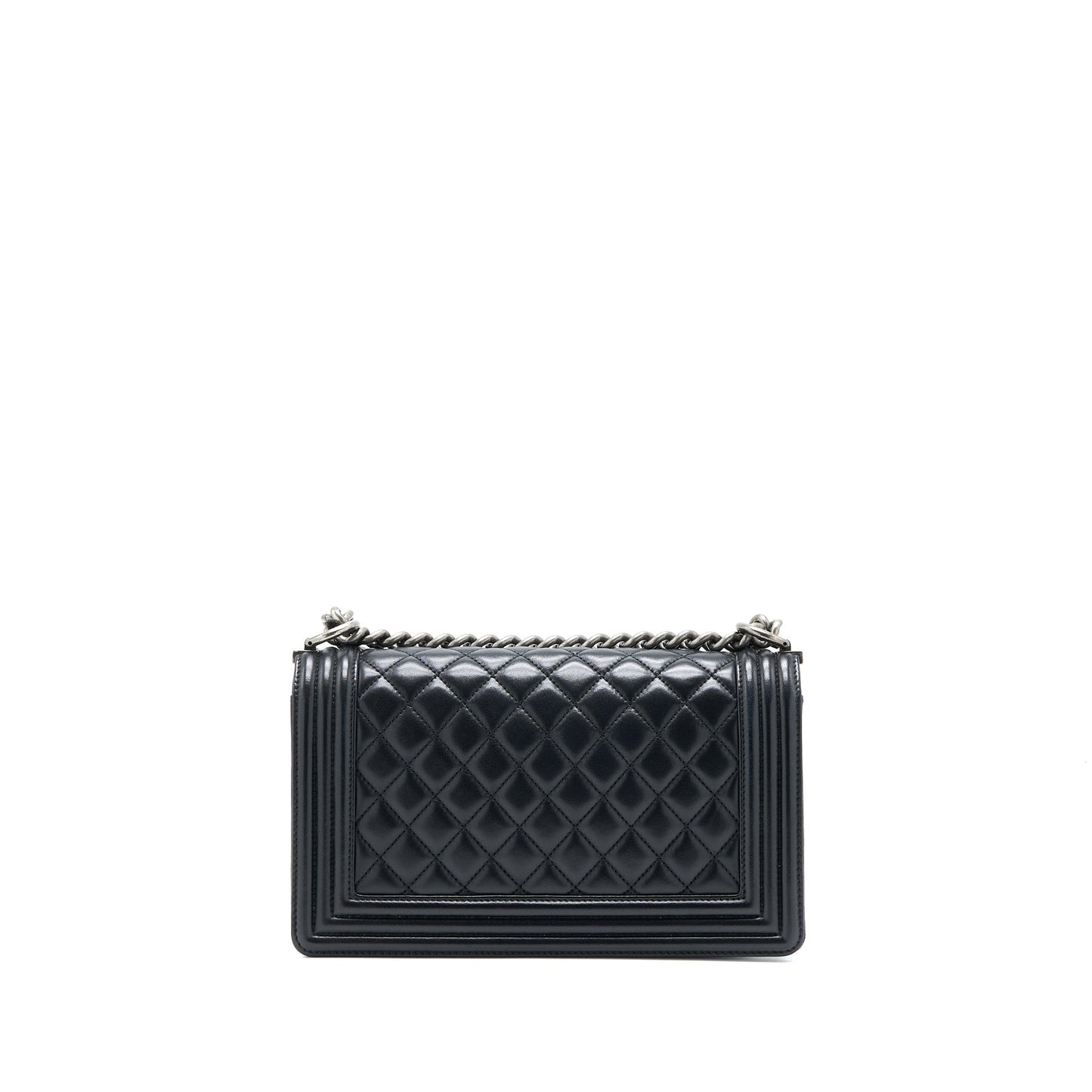 Chanel Medium Boy Bag Lambskin Black Ruthenium SHW