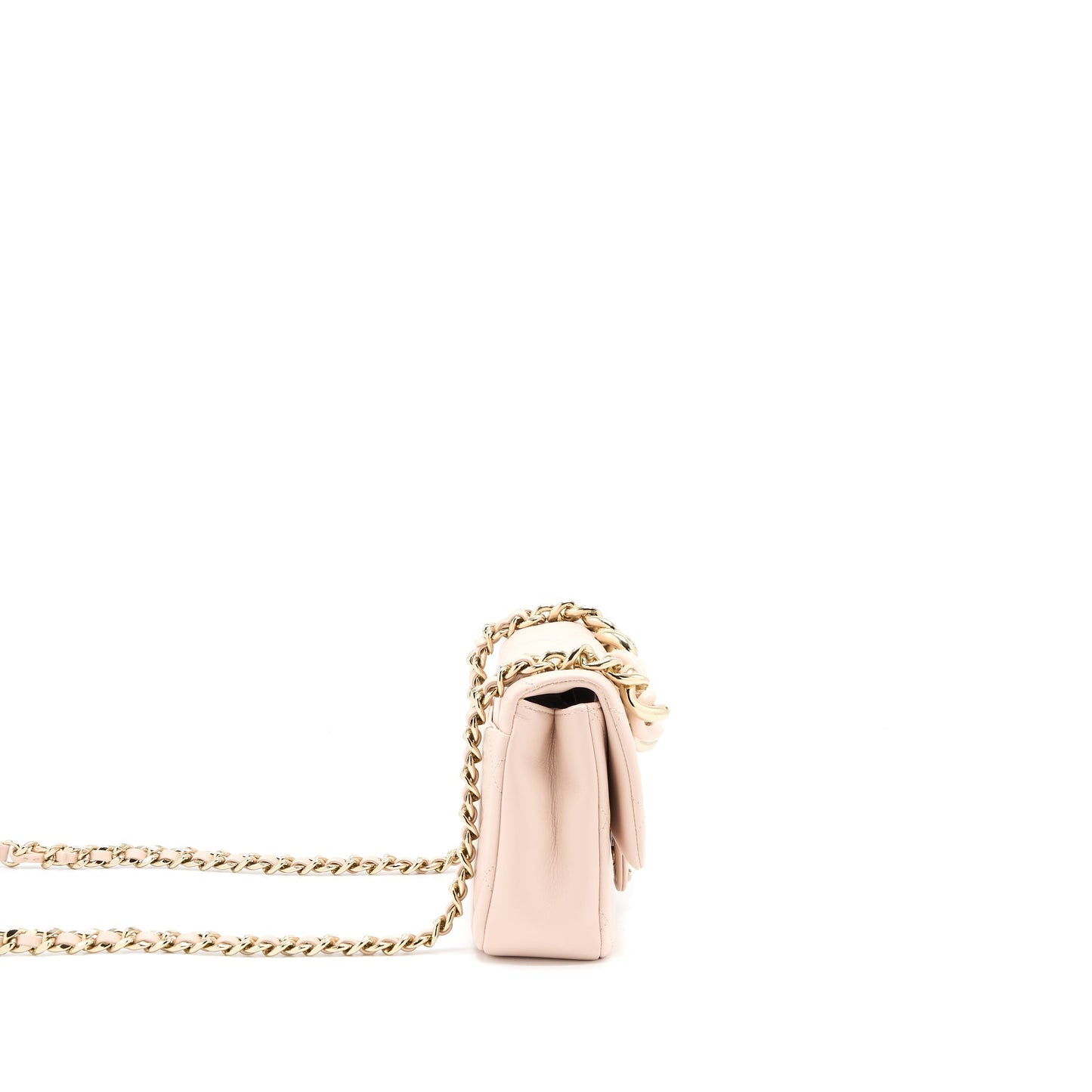 Chanel 22C Rectangular Flap Bag with Giant Top Handle Lambskin Pink LGHW(Microchip)