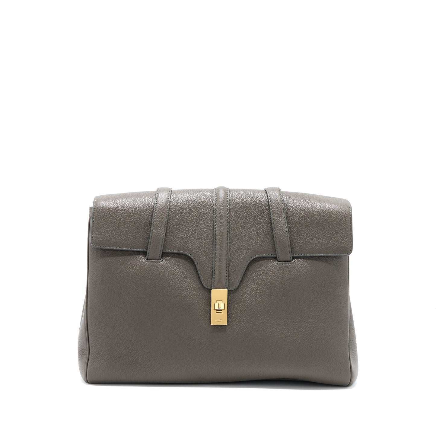 Celine Medium Soft 16 Purse Grained Calfskin Dark Grey