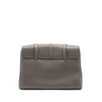 Celine Medium Soft 16 Purse Grained Calfskin Dark Grey