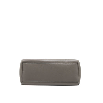 Celine Medium Soft 16 Purse Grained Calfskin Dark Grey