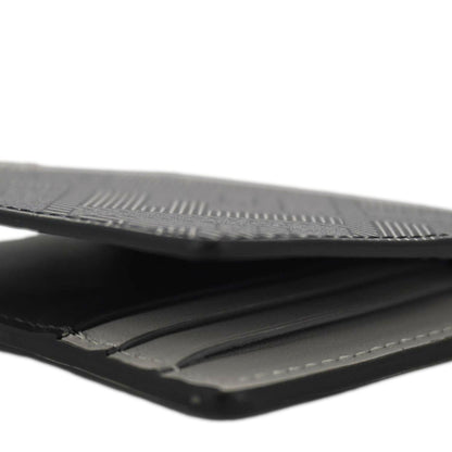 FENDI Shadow Leather Card Holder Gray
