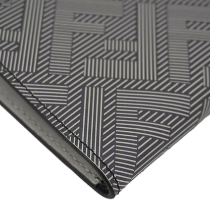 FENDI Shadow Leather Card Holder Gray