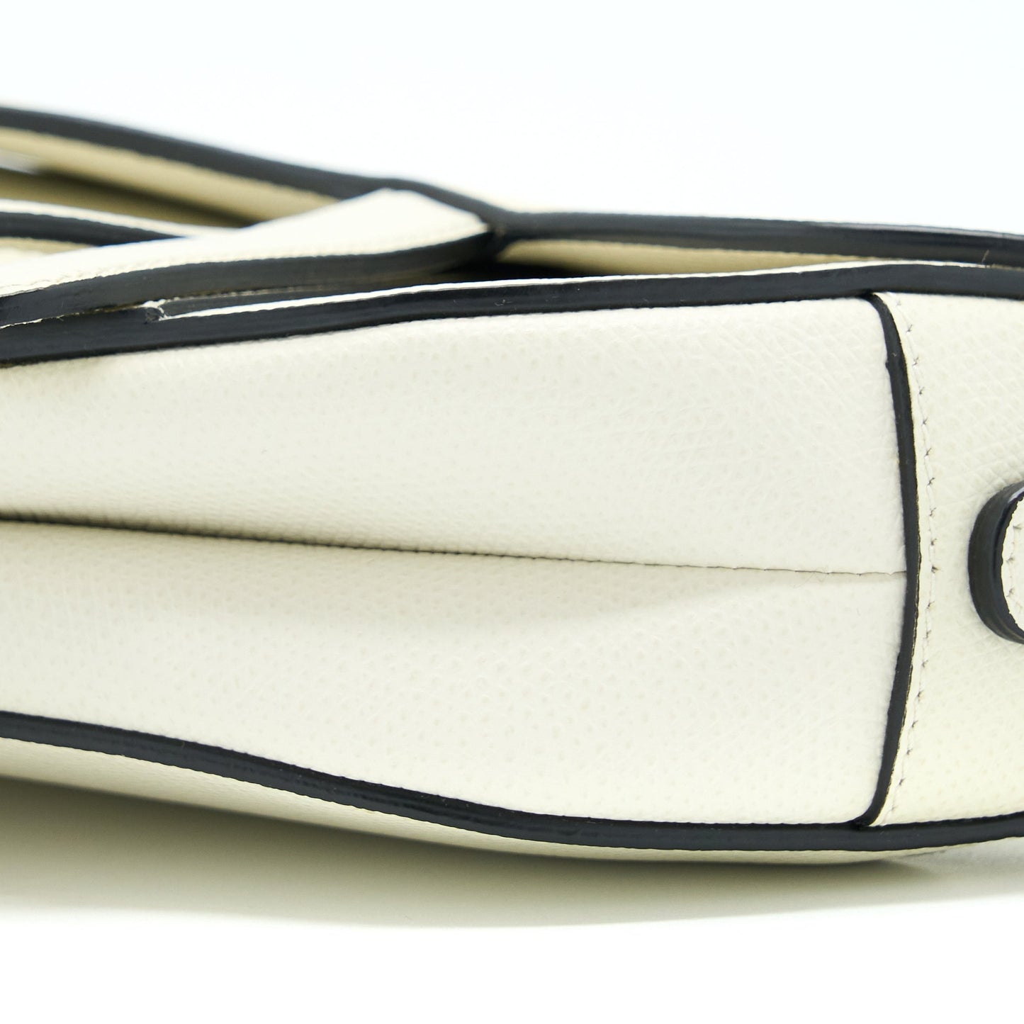 Dior Mini Saddle Purse Grained Calfskin White