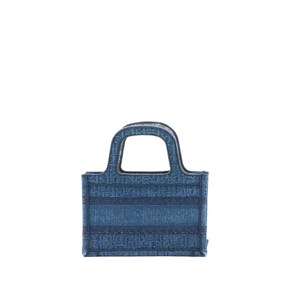 Dior Mini Book Tote Denim Blue Oblique