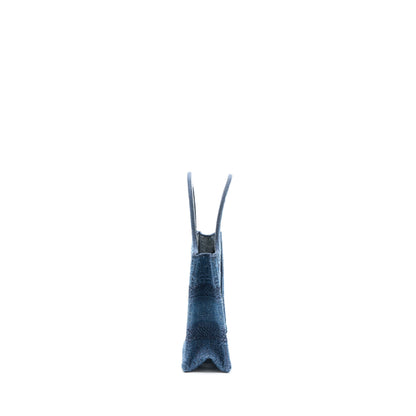Dior Mini Book Tote Denim Blue Oblique