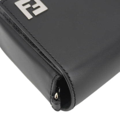FENDI FF Squared Compact FF Canvas Shoulder Bag Black