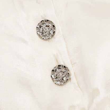 Chanel size 34 CC logo top Viscose / Silk white
