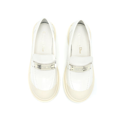 Christian Dior Size 36 Code Loafer Brushed Calfskin White