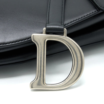 Dior Medium Saddle Purse Calfskin Black