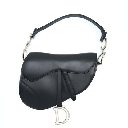Dior Medium Saddle Purse Calfskin Black