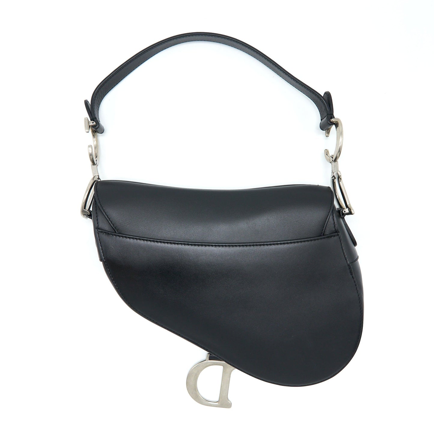 Dior Medium Saddle Purse Calfskin Black
