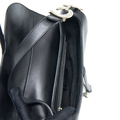 Dior Medium Saddle Purse Calfskin Black