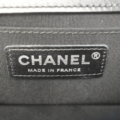 CHANEL Boy Small Leather Shoulder Bag Black