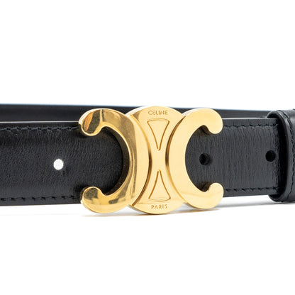 Celine Size 85 Triomphe Belt Smooth Calfskin Black