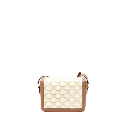 Celine Teen Triomphe Purse Triomphe Canvas/Calfskin White