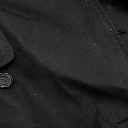 Burberry Size 48 Sandringham Short Trench Coat Cotton Black