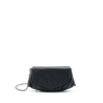 Chanel Half Moon Wallet On Chain Caviar Black SHW
