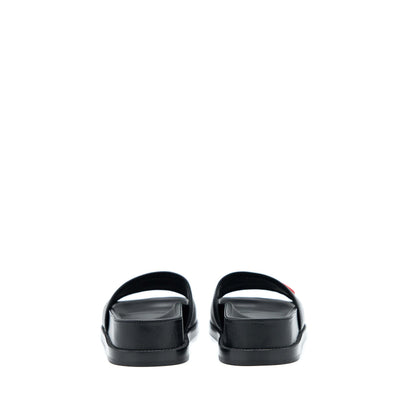 Chanel Size 37.5 Logo Multicolour Letter Slides Black