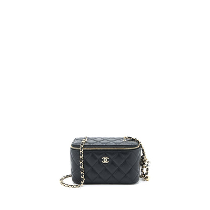 Chanel 23C Pearl Crush Long Vanity Lambskin Black LGHW (Microchip)
