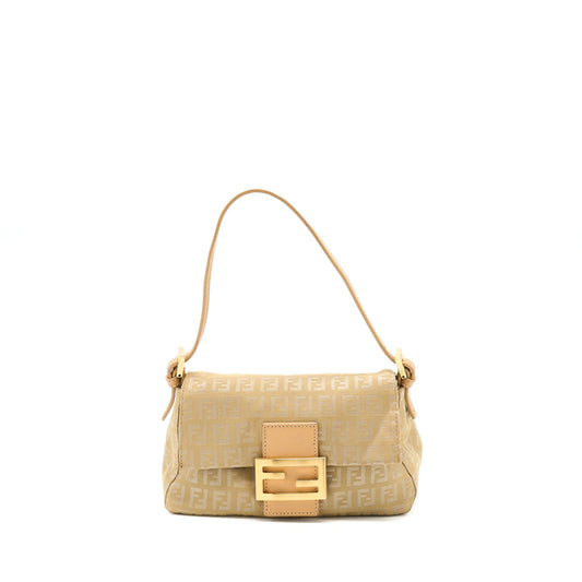 Fendi Mini Mamma Baguette Canvas Beige