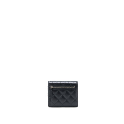 Chanel Small Classic Compact Wallet Lambskin Black SHW