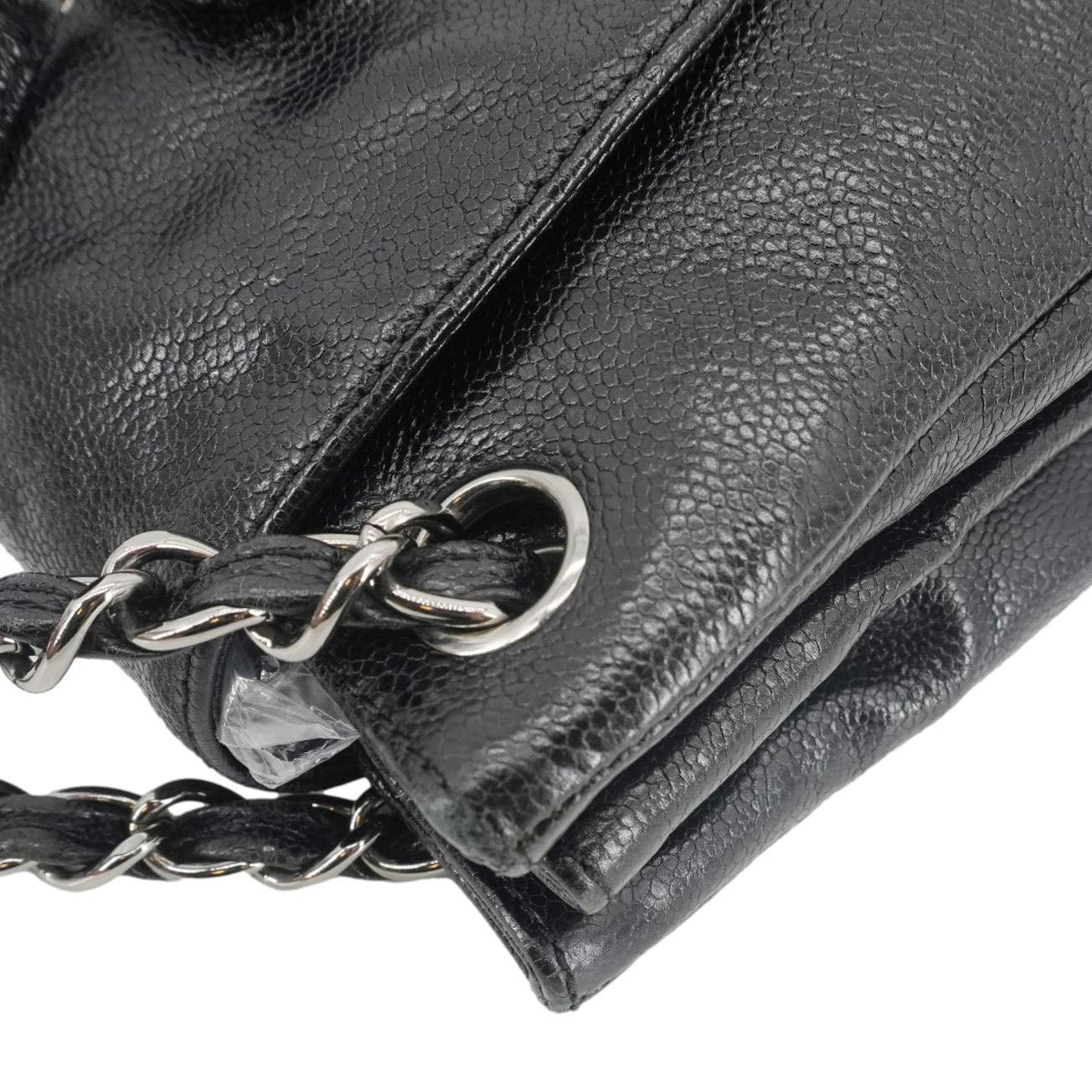 CHANEL Pocket in The City Caviar Leather Shoulder Bag Black