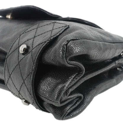 CHANEL Pocket in The City Caviar Leather Shoulder Bag Black
