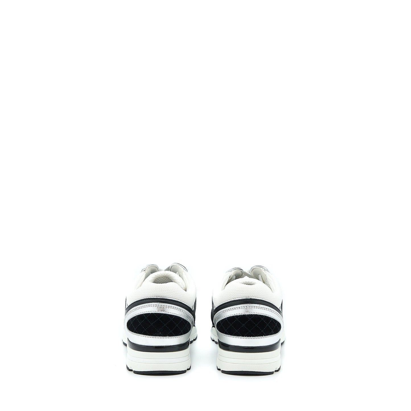 Chanel Size 39 Trainers Suede Black/White/Silver