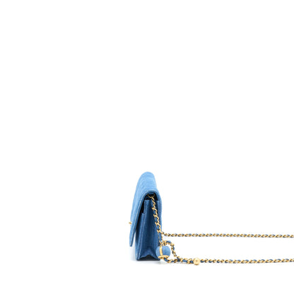 Chanel Denim Pearl Crush Wallet On Chain Denim Blue Brushed GHW