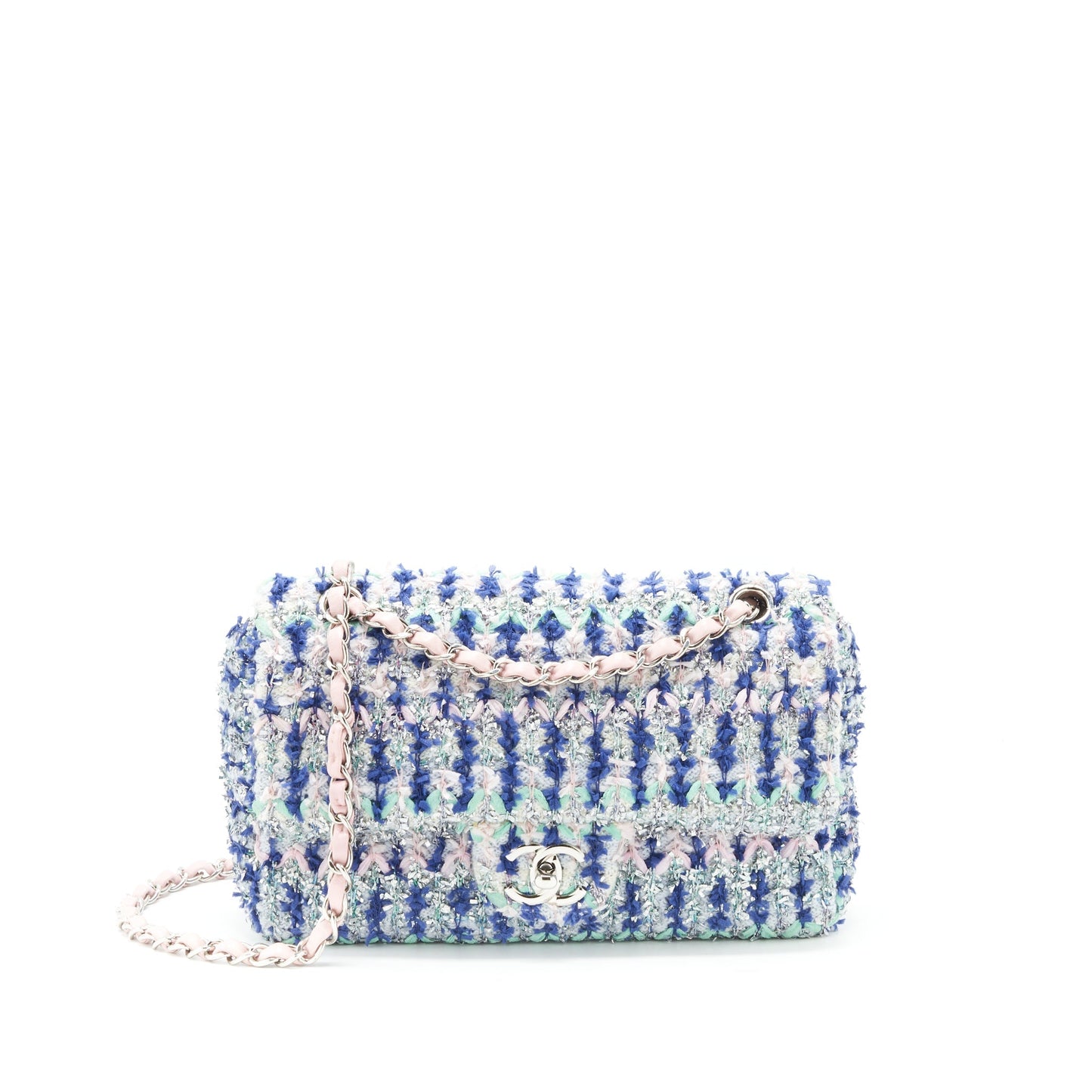 Chanel tweed classic flap bag multi colour SHW