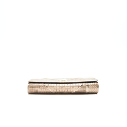 Dior Diorama metallic Pink Wallet with Chain
