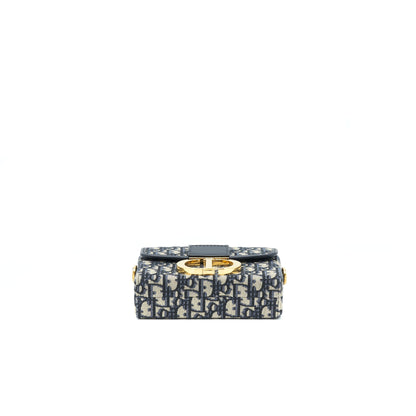 Dior Montaigne Mini Box Purse Blue Oblique