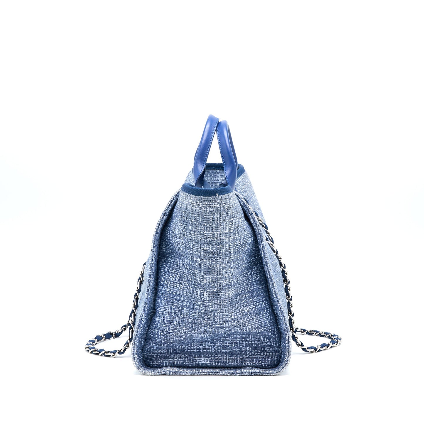 Chanel Deauville Tote Tweed Light Blue SHW